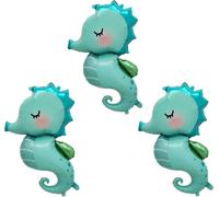 Helium Balloon Seahorse Sea Animals Foil Balloons Pack of 3 Children's Birthday Decoration Sea Animals Balloon Decoration Underwater World Balloons Underwater Sea Theme Party