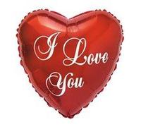Helium Foil Balloon 18" heart balloon I LOVE YOU