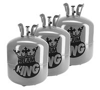 Helium King 3 x Disposable Helium Gas Canister - Fills 150 x 9 Inch Latex Balloons or 54 Foil Balloons - Helium Balloon Gas UK Filled Helium Cylinder for Parties - 3 Canisters in Total