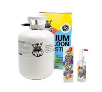 Helium King Disposable Helium Gas Canister Fills Up to 50 Latex or 20 Foil Balloons with Float Magic 100ml Balloon Treatment Bundle - Long Lasting Helium Balloon Kit for Parties, Weddings & Events