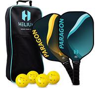 Helium Pickleball Paddle Set of 2 - USAPA Certified - Graphite Fiberglass Surface, Lightweight Honeycomb Core (Paragon (Blue Yellow))