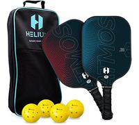 Helium Pro Carbon Fiber Pickleball Paddles - USAPA Certified, High-Spin Texture, Lightweight Honeycomb Core (2 Paddles, 4 Balls, 1 Sports Bag)