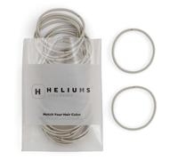 Heliums Light Grey 2mm Hair Elastics, Color Match Hair Ties for Fine Hair, 1.75 Inch Standard Size - 40 Count