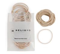 Heliums Thin Hair Bands - Beige Blonde - 2mm Hair Elastics for Fine Hair, 40 Count, 4.5cm Diameter, Medium Hold Hair Bobbles