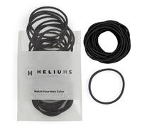 Heliums Thin Hair Bands - Black - 2mm Hair Elastics for Fine Hair, 40 Count, 4.5cm Diameter, Medium Hold Hair Bobbles