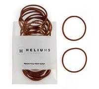 Heliums Thin Hair Bands - Brown - 2mm Hair Elastics for Fine Hair, 40 Count, 4.5cm Diameter, Medium Hold Hair Bobbles
