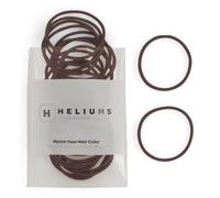 Heliums Thin Hair Bands - Dark Brown - 2mm Hair Elastics for Fine Hair, 40 Count, 4.5cm Diameter, Medium Hold Hair Bobbles