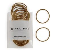 Heliums Thin Hair Bands - Dark Golden Blonde - 2mm Hair Elastics for Fine Hair, 40 Count, 4.5cm Diameter, Medium Hold Hair Bobbles