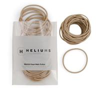Heliums Thin Hair Bands - Sandy Blonde - 2mm Hair Elastics for Fine Hair, 40 Count, 4.5cm Diameter, Medium Hold Hair Bobbles