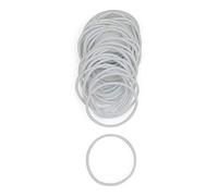 Heliums White 2mm Hair Elastics, Color Match Hair Ties for Fine Hair, 1.75 Inch Standard Size - 40 Count
