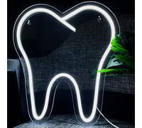 Heliwey Tooth Neon Sign LED Teeth Sign for Dental Office Decor Wall Hanging Lights for Dentistry Wall Decor Business Sign Gift for Dentist, Dental Student Gift, Dentist Retirement Gift, Dentist Sign