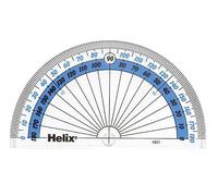 Helix 10cm 180 Degree Clear Protractor H01010