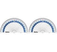 Helix 10cm 180 Degree Clear Protractor H01010 (Pack of 2)