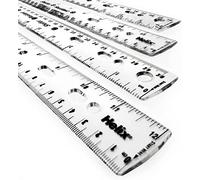 Helix 12”/30cm Flexible Ring Binder Ruler - Shatter Resistant - Pack of 4 - Clear - L25025
