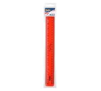 Helix 30cm Tinted Flexi Ruler Red