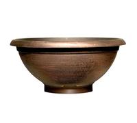 Helix Bowl Planter 17" - Warm Copper Finish | Modern Curved Plant Pot with Drainage Hole | Indoor & Outdoor Use | Lightweight & Durable Flower Bowl for Garden, Patio, Balcony & Home Décor