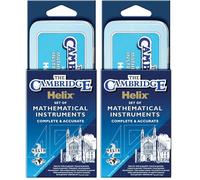 HELIX Cambridge Maths Set with Storage Tin 9 Piece Maths Equipment Set (Pack of 2)
