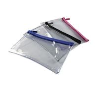 Helix Clear Pencil Case 200x125mm Assorted (12 Pack)