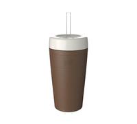 Helix Cold Cup - Insulated Stainless Steel Reusable Coffee Cup with Spillproof Screw-fit Lid and Coffee Straw - 16oz/454ml - Chocolate