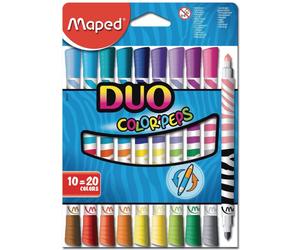 Helix Maped Color Peps Duo Colour Felt Tips Colouring Pens Pack of 10
