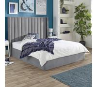 Helix Maxi Winged Velvet Ottoman Storage Bed Grey