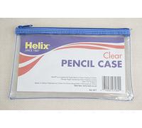 Helix Medium Clear Pencil case 200x125mm - Blue Zip