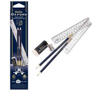 Helix Oxford 5 Piece Executive Stationery Set Hb Pencil Ruler Eraser Sharpener
