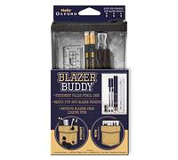 Helix Oxford Blazer Buddy Stationery Set with Compact Clear Pencil Case (Designed to fit School Blazer Pocket) Oxford Blue, 981805