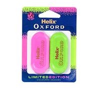 Helix Oxford Clash Twin Pack of Erasers - Pink, 102419