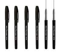 Helix Oxford Curve Ballpoint Pen - 1.0mm Needle Point Nib - Black Ink - Pack of 6