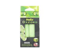 Helix Oxford Erasers Twin Pack Green & White Marble Design Edition, Premium PVC Free Rubbers for School, Exams & Office Use for Clean Erasing and Smudge Free Performance