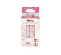 Helix Oxford Erasers Twin Pack Pink Marble Design Edition, Premium PVC Free Rubbers for School, Exams & Office Use for Clean Erasing and Smudge Free Performance