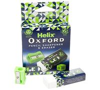 Helix Oxford Geo Eraser and Pencil Sharpener - Green (100202)