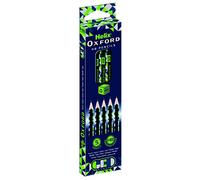 Helix Oxford Geo Pack of 5 HB Pencils - Green, (856202)