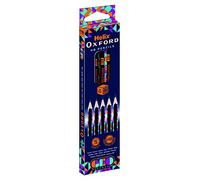 Helix Oxford Geo Pack of 5 HB Pencils - Orange (856204)