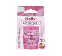 Helix Oxford Two Hole Barrel Sharpener Pink Marble Edition Dual Size Pencil Sharpener with Helix Oxford Design Durable, Mess Free, Ideal for School & Office