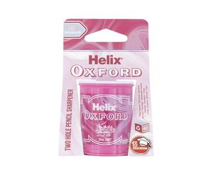 Helix Oxford Two Hole Barrel Sharpener Pink Marble Edition Dual Size Pencil Sharpener with Helix Oxford Design Durable, Mess Free, Ideal for School & Office
