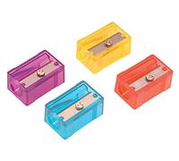 Helix Plastic One Hole Sharpener (Pack of 10 in Assorted Colours)