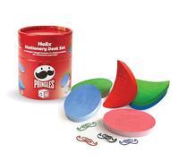 Helix Pringles Desk Stationery Set - Includes Pringles Shaped Erasers and Sticky Notes and Moustache Paperclips