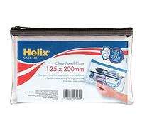 Helix Small Clear Pencil Case (Pack of 12 in Assorted Colours)