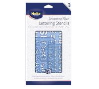 Helix Three Piece Stencil Set - Letters Numbers and Symbols (10mm 20mm 30mm), Blue