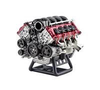 Helixsun MAD V8 Engine Model Kit That Works, 3D Simulation Dynamic RC V8 Engine Internal Combustion Engine Model for AX90104 SCX10Ⅱ Capra VS4-10 Pro/Ultra Model Car - KIT Version