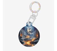 Hell and Heaven Pet ID Tag Dog Cat Tags Personalized Fashionable, Round Many Colors, Acrylic Material, for Small & Large Pets White Small