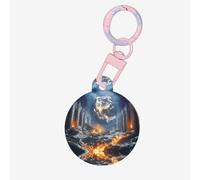 Hell and Heaven Pet ID Tag Dog Cat Tags Personalized Fashionable, Round Many Colors, Acrylic Material, for Small & Large Pets Light Pink Small