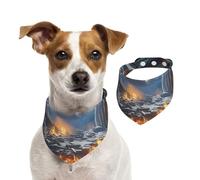 Hell and Heaven Pet Scarf Dog Bandanas Spring Summer Soft Cotton Puppy Scarfs Adjustable Accessories for Small Medium Large Girl Boy Pup Large