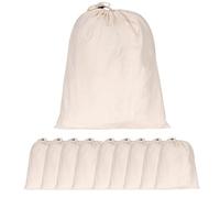 Hell Blues 10 x Reusable Bread Bags | Food Storage Bag | Eco Bread Bag with Drawstrings Canvas Fabric Bag - Bulk Food -Reusable Muslin Natural Potato Onion Storage Pouch ((M-10 Pack) 25cm x 38cm)