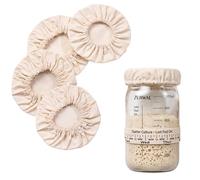 Hell blues 4 Pack Reusable Sourdough Jar Cover 100% Cotton Lids for Sourdough Starter, Kombucha, Canning, Fermentation Mason Jars (Fits mouth 2.5" - 5")