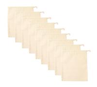 Hell Blues 9-Pack Linen Small Storage Bags with Drawstrings (15cm x 20cm) Reusable Kitchen Use Bags or Candy Gift Bags