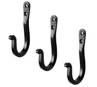 Hell Blues Hand Forged Wrought Iron Single Coat Hook Set of 3, Rustic mudroom, Industrial Kitchen ~ Weatherproof Antique Style Blacksmith Hooks