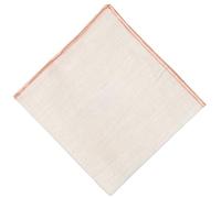 Hell Blues Men Pocket Square Linen Off-white with Color Embroidered Edge ~ Suit Accessories For Wedding, Formal event 24cm x 24cm